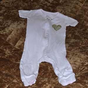 Bundles Pink Baby One-Piece with Gold Heart